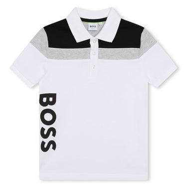 Playera polo BOSS blanca para niñas y adolescentes